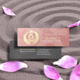 Yoga Instructor Silver Gold Meditation Pose ZEN OM Mini Visitekaartje