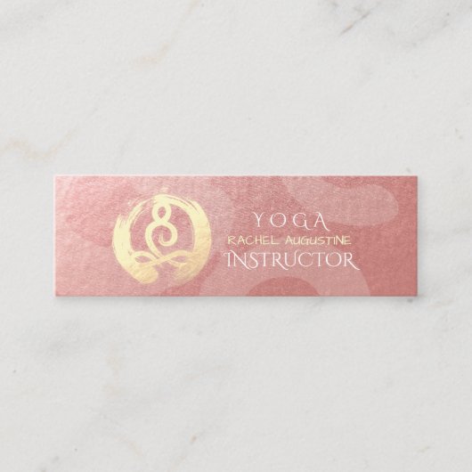 Yoga Instructor Silver Gold Meditation Pose ZEN OM Mini Visitekaartje (Voorkant)