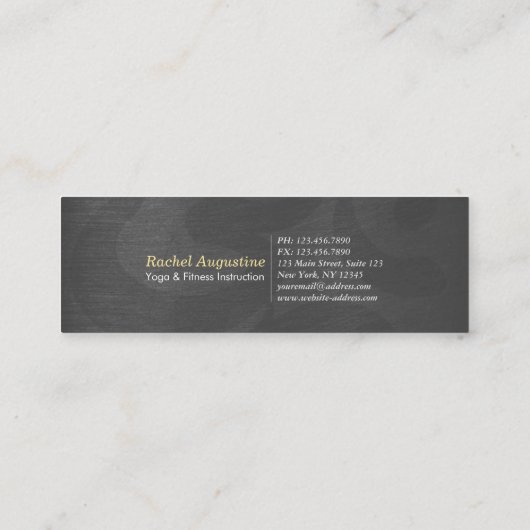 Yoga Instructor Silver Gold Meditation Pose ZEN OM Mini Visitekaartje (Achterkant)