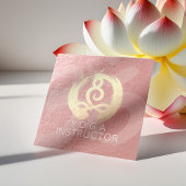 Yoga Instructor Silver Gold Meditation Pose ZEN OM Vierkante Visitekaartje