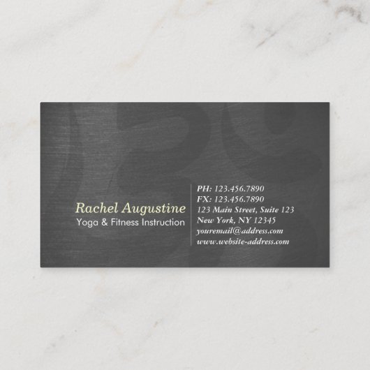 Yoga Instructor Silver Gold Meditation Pose ZEN OM Visitekaartje (Achterkant)