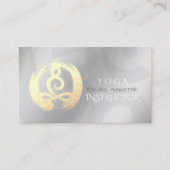 Yoga Instructor Silver Gold Meditation Pose ZEN OM Visitekaartje (Voorkant)