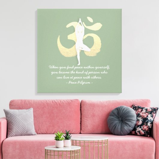 Yoga Instructor Studio citeert boomstructuur met O Canvas Afdruk (Insitu (Woonkamer))