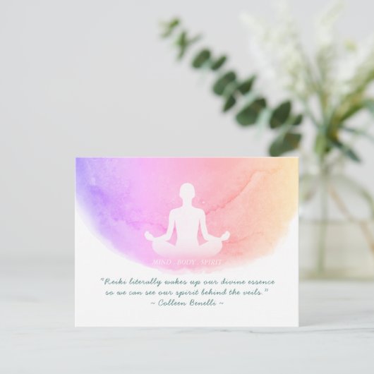 Yoga Instructor Studio Meditation Easy Pose-offert Briefkaart (Staand voorkant)