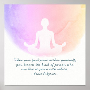 Yoga Instructor Studio Meditation Easy Pose-offert Poster