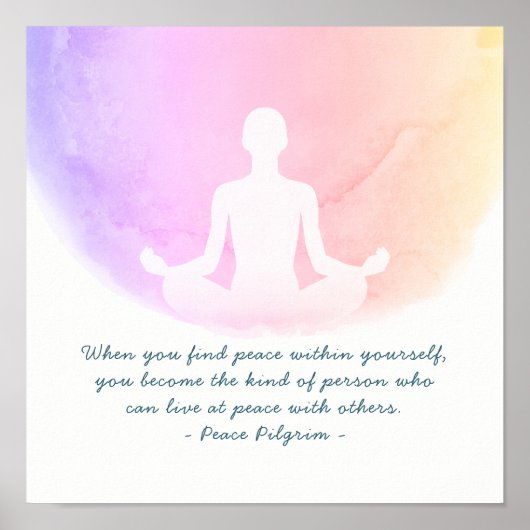 Yoga Instructor Studio Meditation Easy Pose-offert Poster (Voorkant)