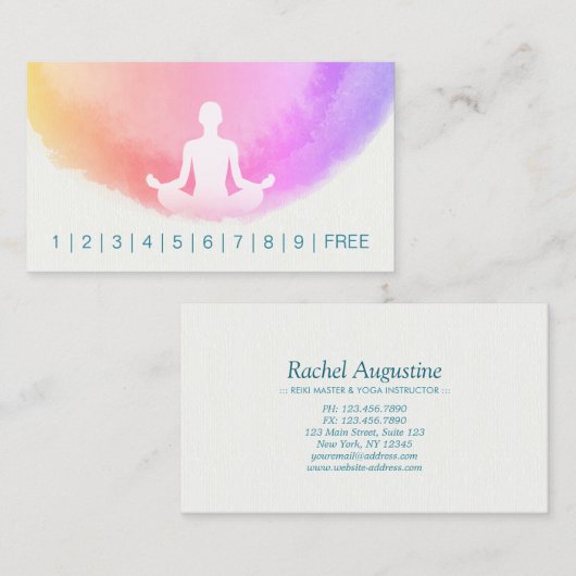 Yoga Instructor Studio Meditation Loyalty Punch (Voorkant / Achterkant)