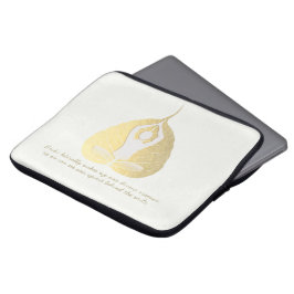 Yoga Instructor Studio Meditation Pose Bodhi Leaf Laptop Sleeve