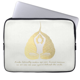 Yoga Instructor Studio Meditation Pose Bodhi Leaf Laptop Sleeve