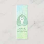 Yoga Instructor Studio Meditation Pose Bodhi Leaf Mini Visitekaartje (Voorkant)