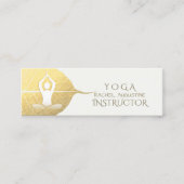 Yoga Instructor Studio Meditation Pose Bodhi Leaf Mini Visitekaartje (Voorkant)