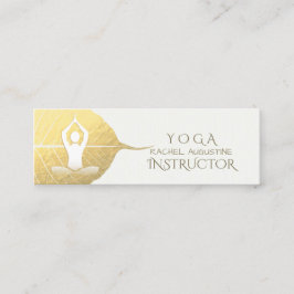 Yoga Instructor Studio Meditation Pose Bodhi Leaf Mini Visitekaartje