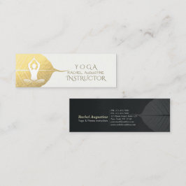Yoga Instructor Studio Meditation Pose Bodhi Leaf Mini Visitekaartje