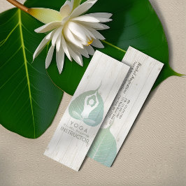 Yoga Instructor Studio Meditation Pose Bodhi Leaf Mini Visitekaartje