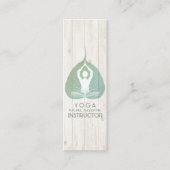 Yoga Instructor Studio Meditation Pose Bodhi Leaf Mini Visitekaartje (Voorkant)