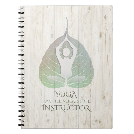 Yoga Instructor Studio Meditation Pose Bodhi Leaf Notitieboek (Voorkant)