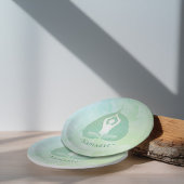 Yoga Instructor Studio Meditation Pose Bodhi Leaf Papieren Bordje