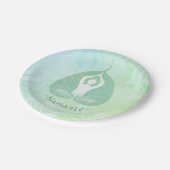 Yoga Instructor Studio Meditation Pose Bodhi Leaf Papieren Bordje (Gekanteld)