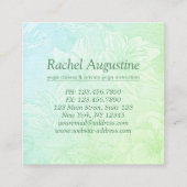 Yoga Instructor Studio Meditation Pose Bodhi Leaf Vierkante Visitekaartje (Achterkant)