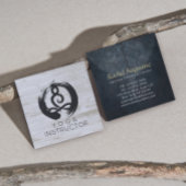 Yoga Instructor Studio Meditation Pose Bodhi Leaf Vierkante Visitekaartje