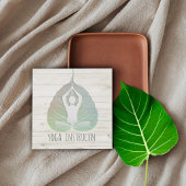 Yoga Instructor Studio Meditation Pose Bodhi Leaf Vierkante Visitekaartje