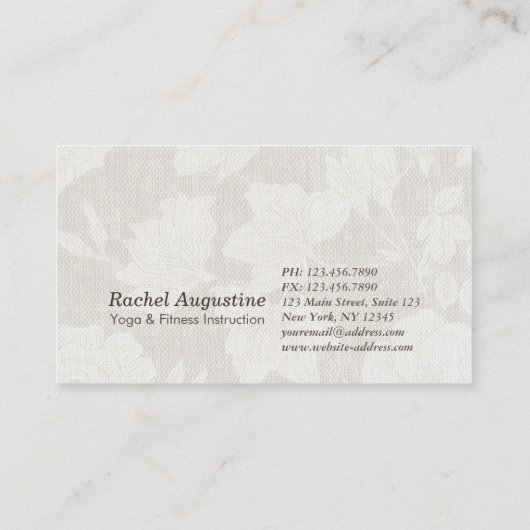 Yoga Instructor Studio Meditation Pose Bodhi Leaf Visitekaartje (Achterkant)