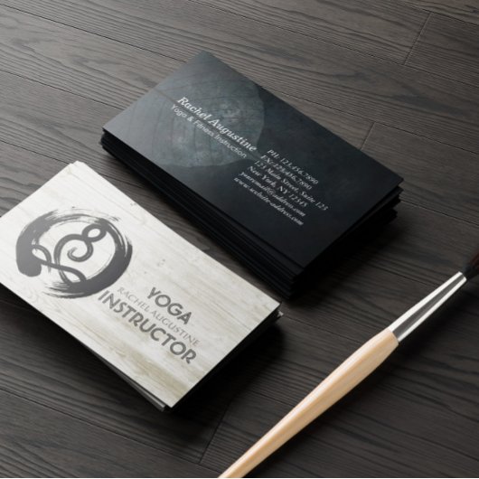 Yoga Instructor Studio Meditation Pose Bodhi Leaf Visitekaartje
