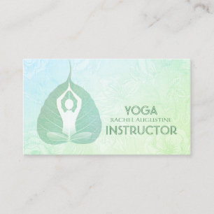 Yoga Instructor Studio Meditation Pose Bodhi Leaf Visitekaartje