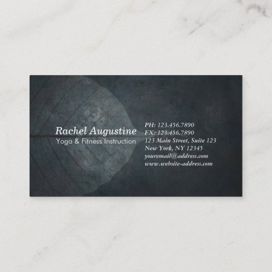 Yoga Instructor Studio Meditation Pose Bodhi Leaf Visitekaartje (Achterkant)