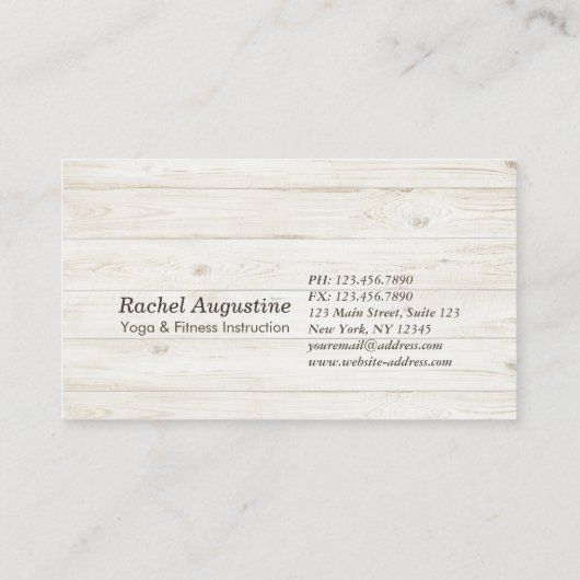 Yoga Instructor Studio Meditation Pose Bodhi Leaf Visitekaartje (Achterkant)