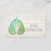 Yoga Instructor Studio Meditation Pose Bodhi Leaf Visitekaartje (Voorkant)