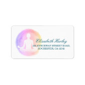 Yoga Instructor Studio Meditation Pose Life Coach Etiket (Voorkant)