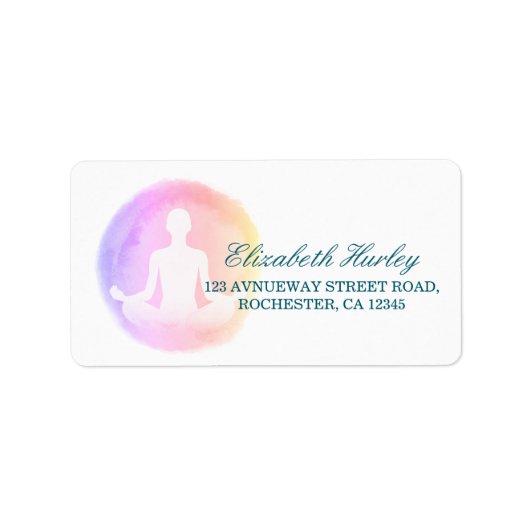 Yoga Instructor Studio Meditation Pose Life Coach Etiket (Voorkant)