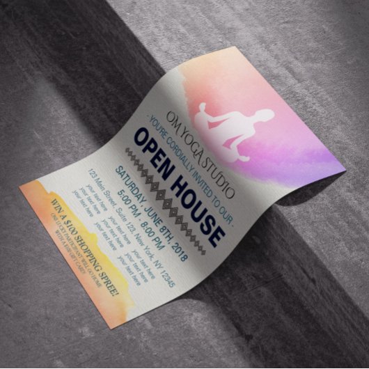 Yoga Instructor Studio Meditation Pose Open House Flyer
