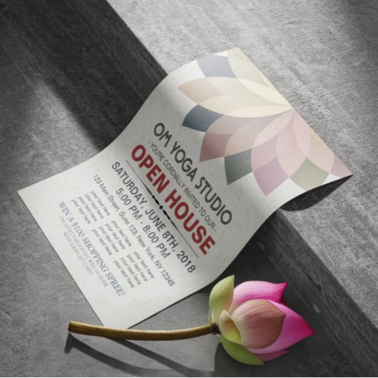 YOGA Instructor Studio Open House Lotus Mandala Flyer