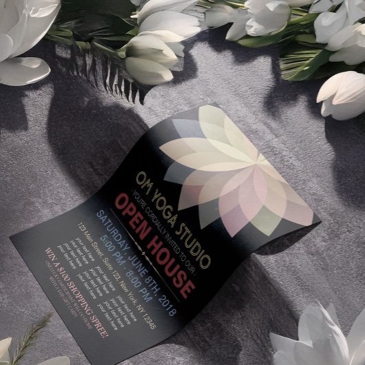 YOGA Instructor Studio Open House Lotus Mandala Flyer