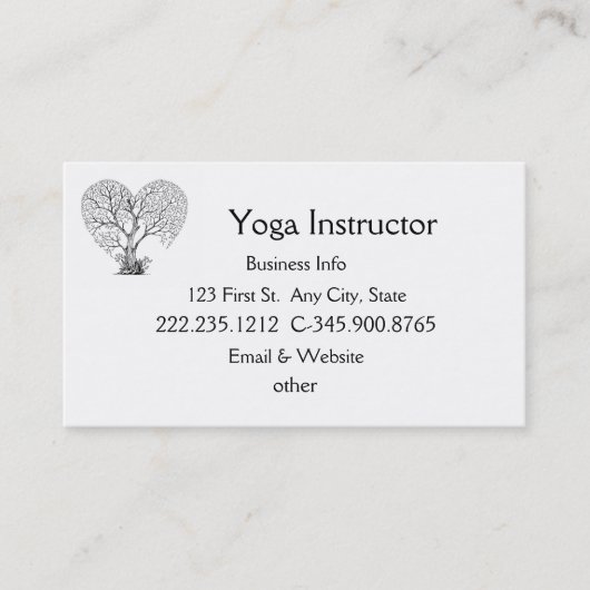 Yoga Instructor Studio Tree Visitekaartje (Voorkant)