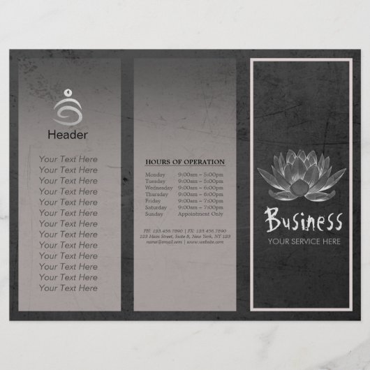 Yoga Instructor Studio Tri-Fold Brochure Lotus (Voorkant)