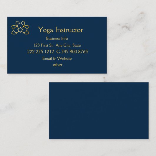 Yoga Instructor Studio Visitekaartje (Voorkant / Achterkant)