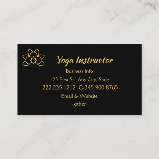 Yoga Instructor Studio Visitekaartje (Voorkant)