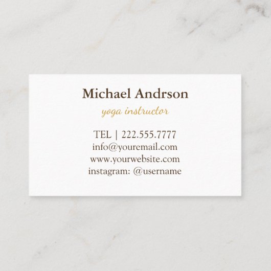 Yoga Instructor Style Visitekaartje (Achterkant)
