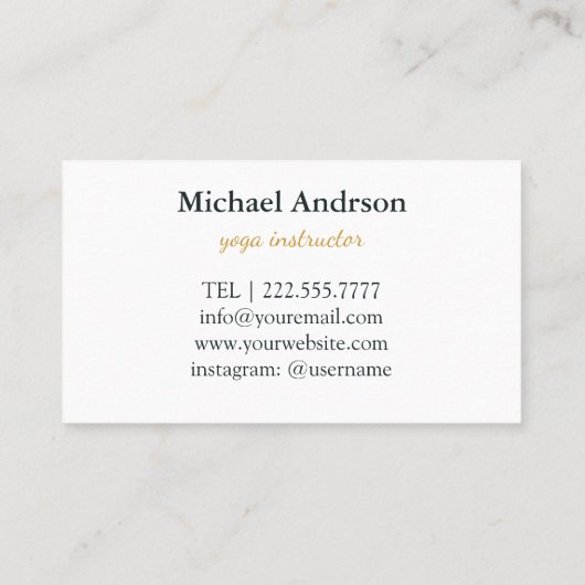 Yoga Instructor Style Visitekaartje (Achterkant)