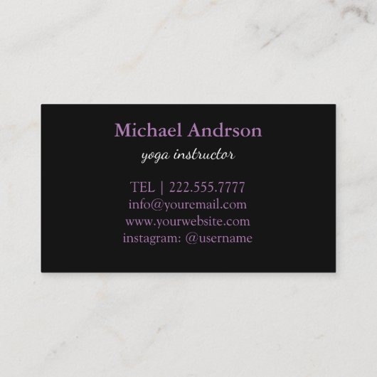 Yoga Instructor  Style Visitekaartje (Achterkant)