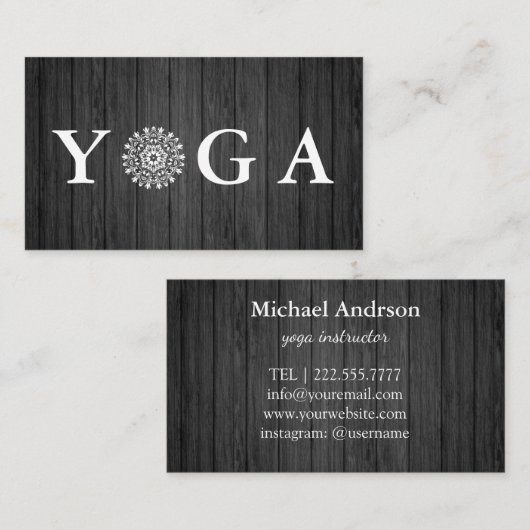 Yoga Instructor Style Wodden Visitekaartje (Voorkant / Achterkant)