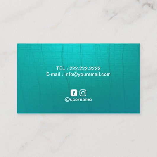 Yoga Instructor Stylish Blauwgroen Mandala Zen Flo Visitekaartje (Achterkant)