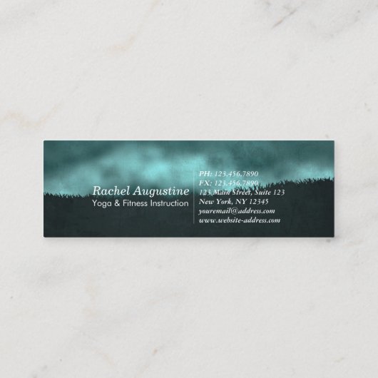 Yoga Instructor Sun Salutation Crescent Moon Pose Mini Visitekaartje (Achterkant)