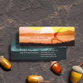 Yoga Instructor Sun Salutation Crescent Moon Pose Mini Visitekaartje