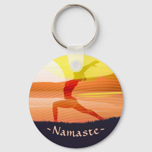 Yoga Instructor Sun Salutation Crescent Moon Pose Sleutelhanger