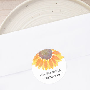 Yoga Instructor Sunflower Ronde Sticker