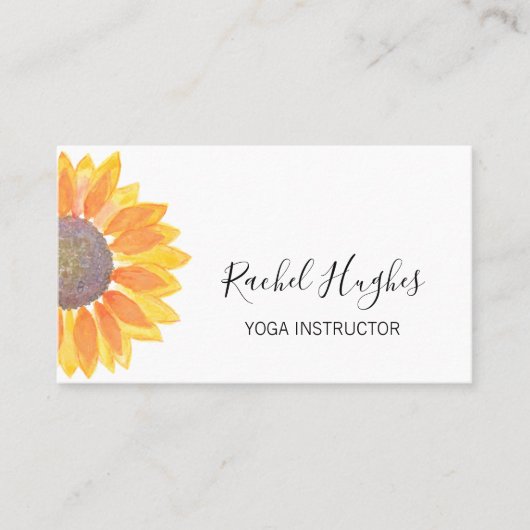 Yoga Instructor Sunflower Visitekaartje (Voorkant)
